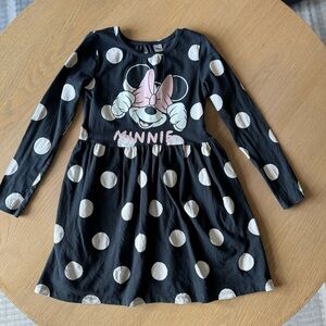Minnie Mouse Black and White Polka Dot Kids Dress